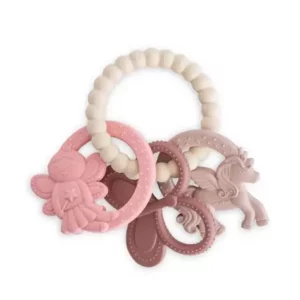 bijtring silicone mushie roze