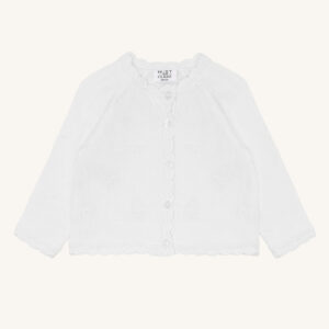 hustandclaire gilet pointelle wit