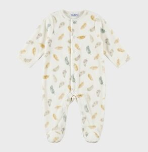 baby noukies kruippakje velours naturel veer
