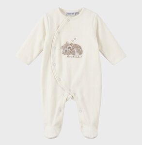 baby noukies kruippakje velours naturel wasbeer