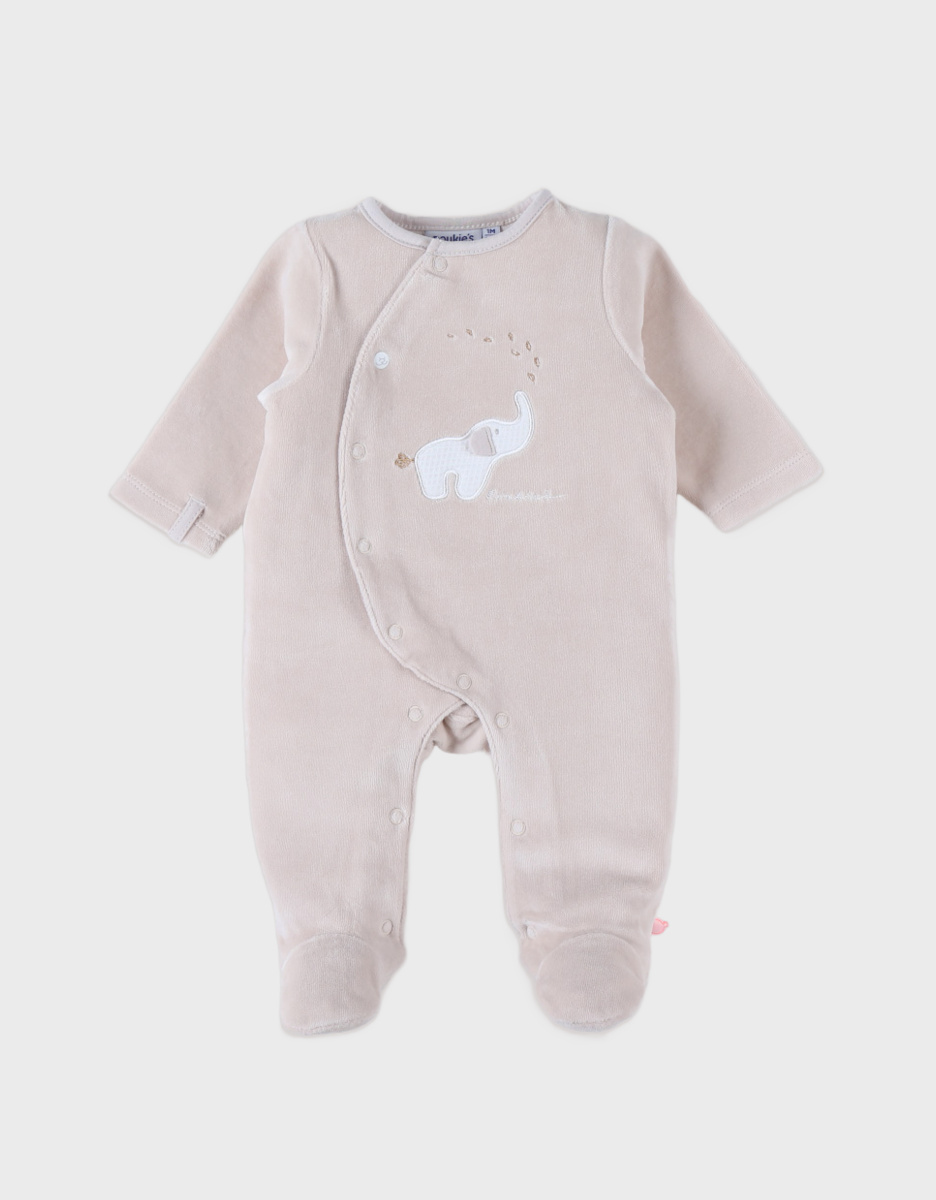 baby noukies kruippakje velours zand olifant