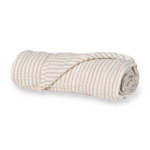 parkwieg deken quax muslin/katoen print zand