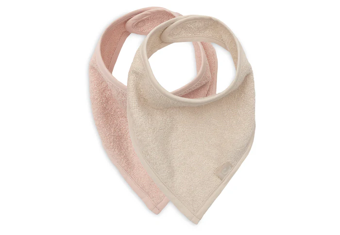 bandana jollein badstof roze-zand 2st