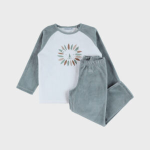 pyjama noukies velours groen leeuw