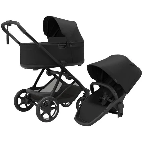 kinderwagen thule charm met draagmand zwart