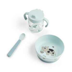 eetset done by deer blauw driedelig